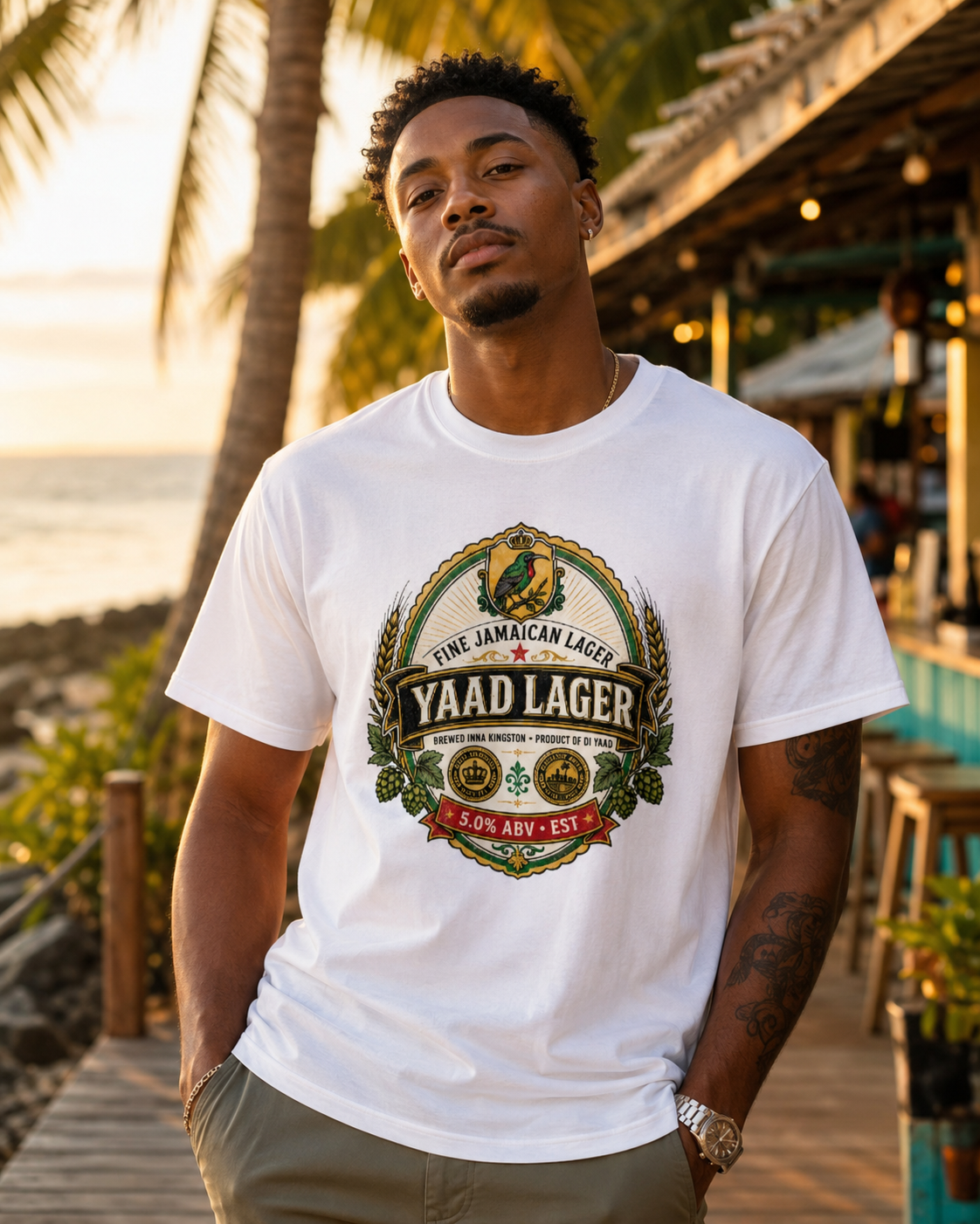 Yaad Lager tee — beach bar
